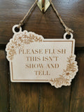 Please Flush engraving